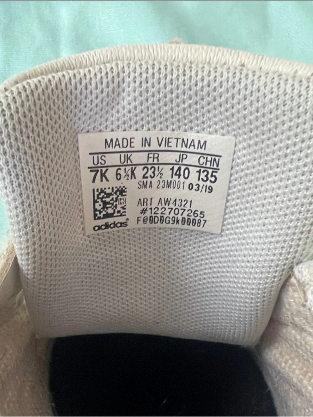 Adidas White and Black toddler velcro Sneakers